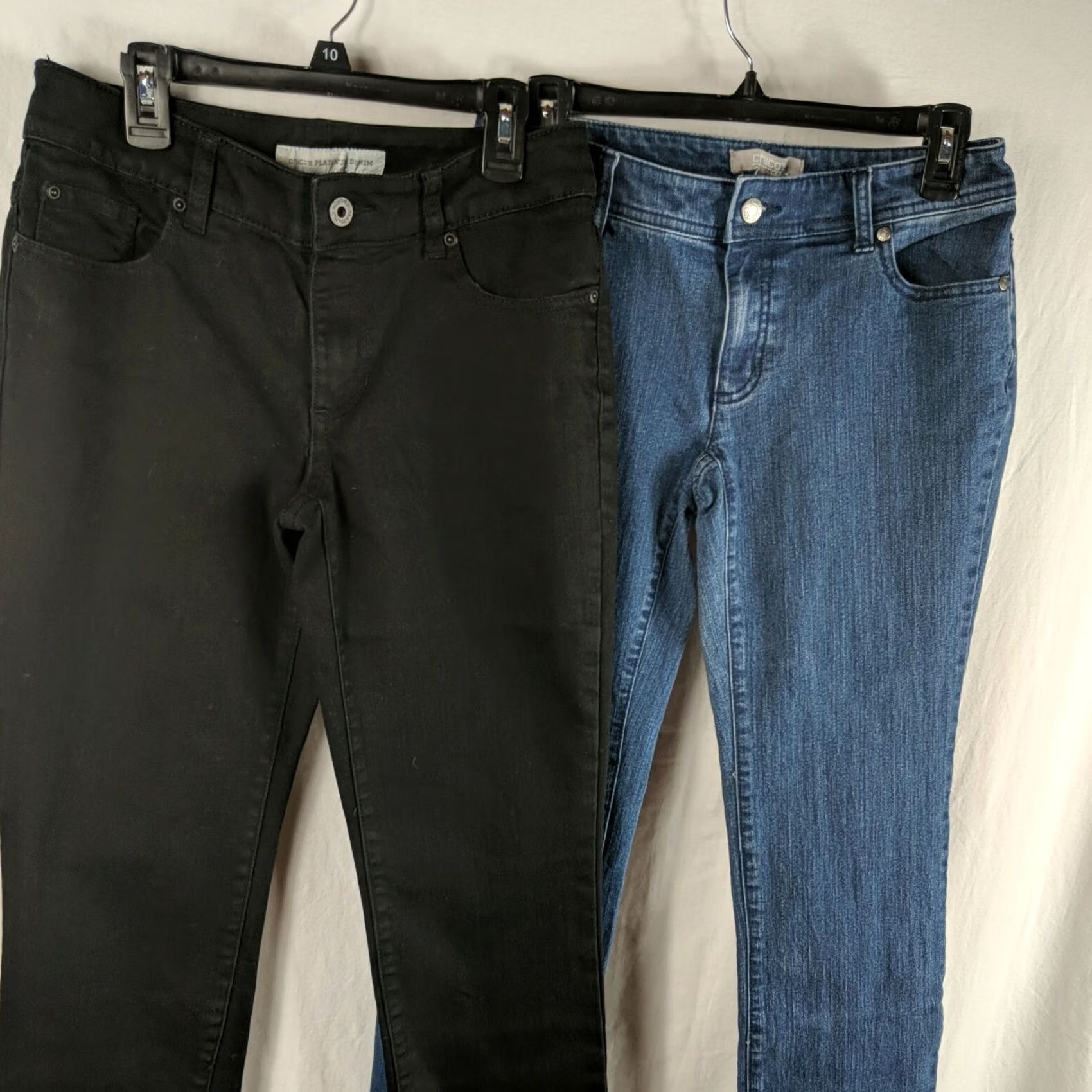 Vintage Chico's Jeans Woman 00 Regular Slim Straight Leg 2 Pair blue black Denim Cotton Blend Stretch Vintage No N/A Size 24" / US 00 / IT 34 - 2 Thumbnail