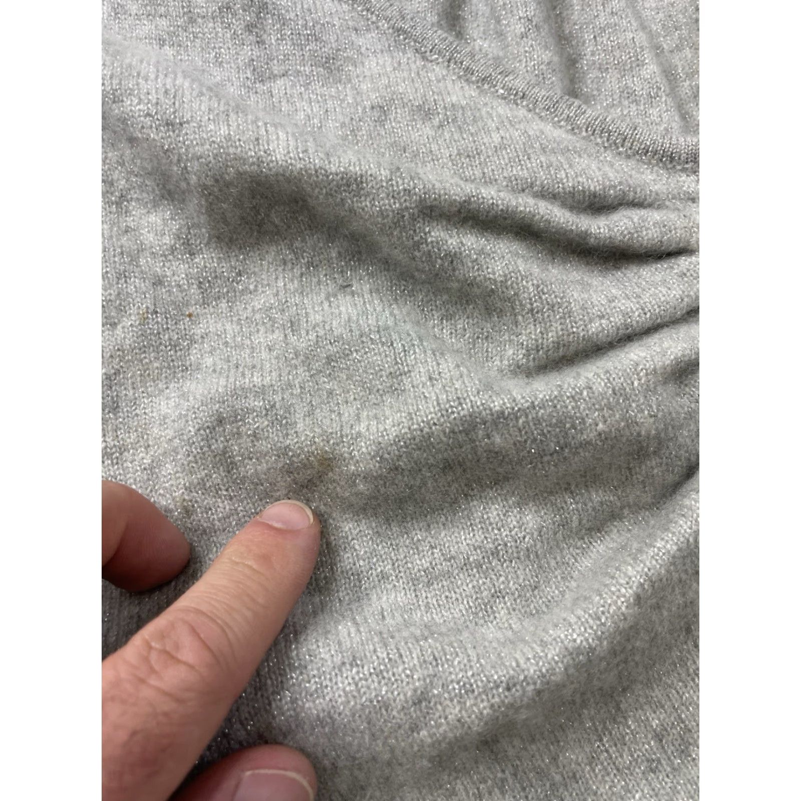 Vintage Qi Cashmere Gray 3/4 Sleeve Faux Wrap Sweater Womens XS Size XS / US 0-2 / IT 36-38 - 5 Thumbnail