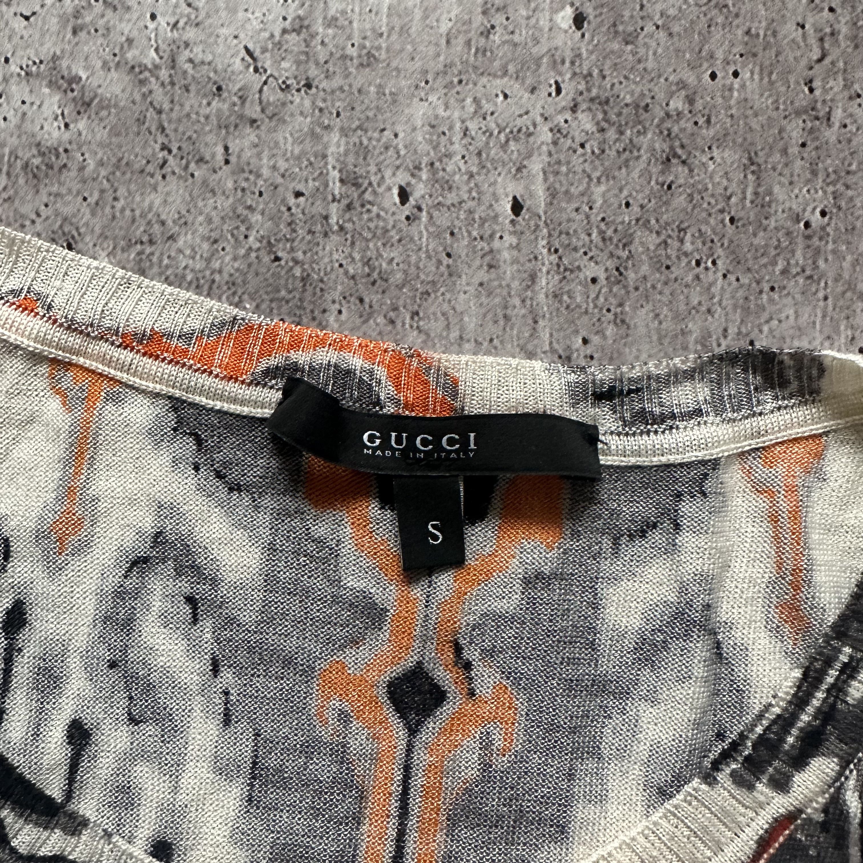 Gucci Gucci Black Orange Shell Print Vintage cashmere Dress Size S / US 4 / IT 40 - 2 Thumbnail