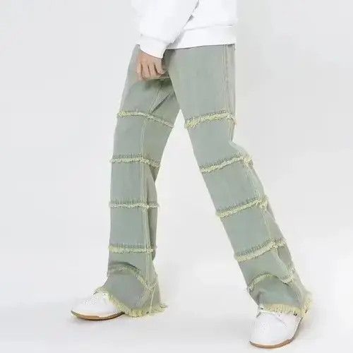 Japanese Brand Grunge frayed tassel blue wash Jeans Size US 33 - 2 Thumbnail