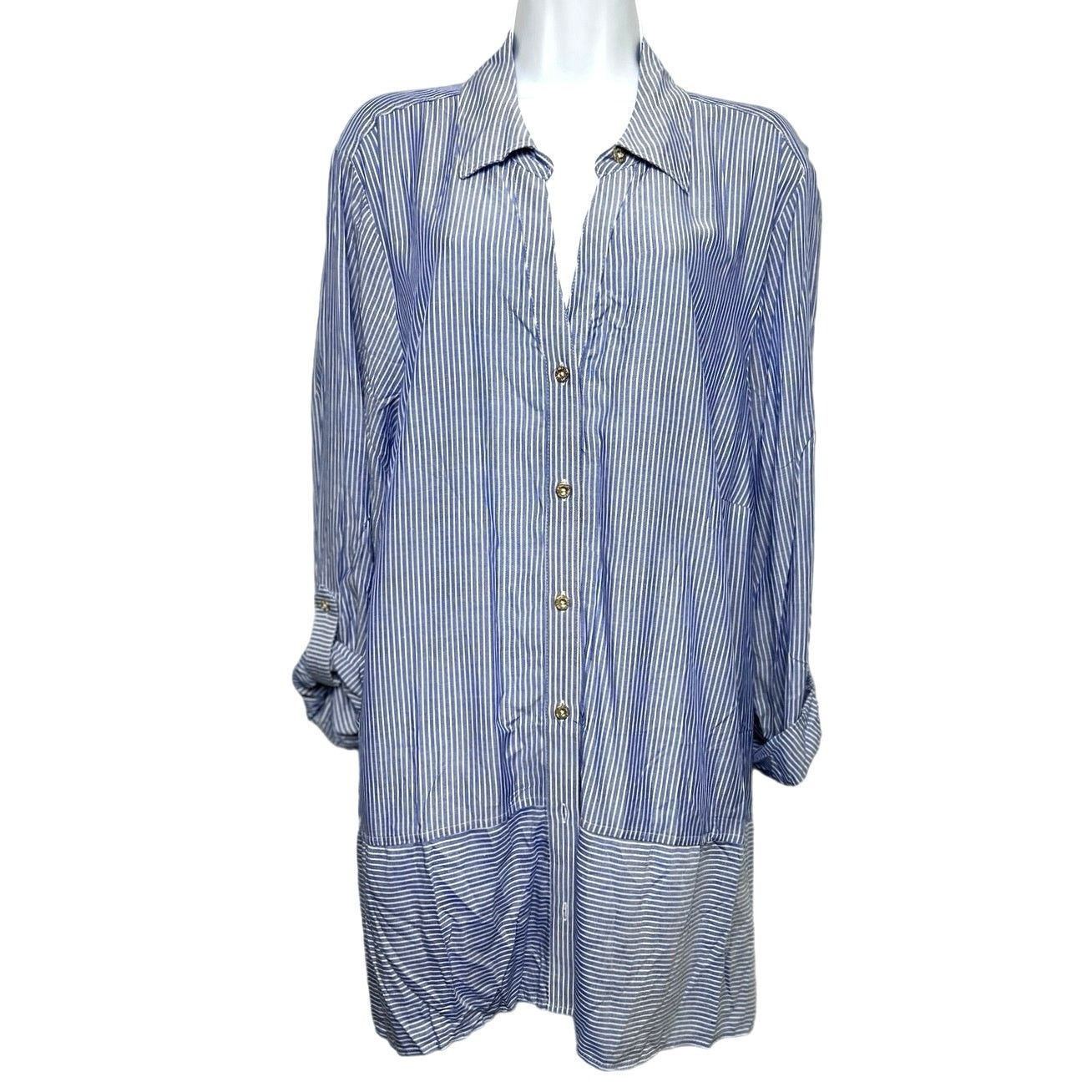 Jones New York Jones New York Signature Striped Button-Up Shirt/US2X Size XXL / US 16-18 / IT 52-54 - 1 Thumbnail