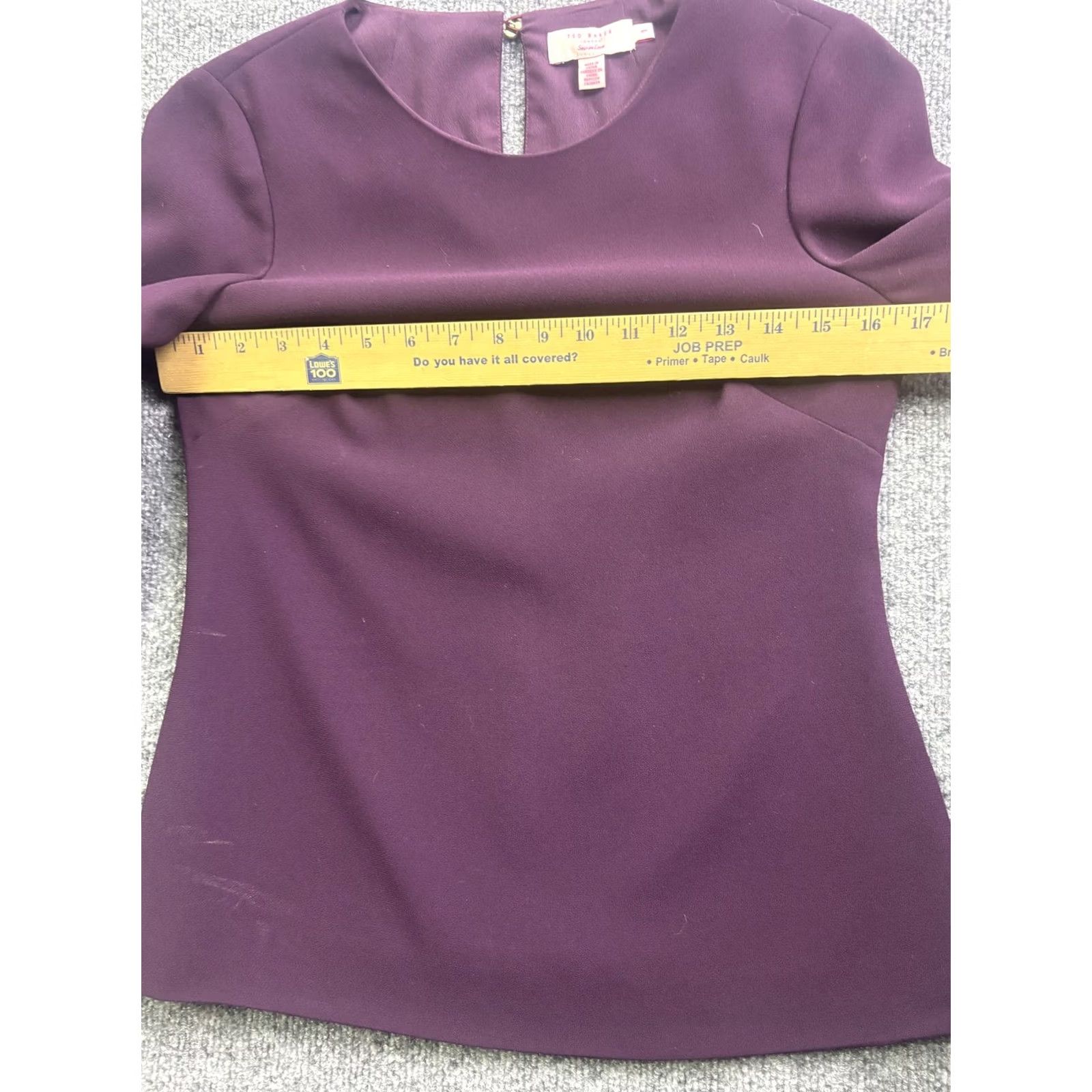 Ted Baker Ted Baker Blouse Womens 1 Purple 3/4 Sleeve Bow Cuff Round Neck Top Work Size XS / US 0-2 / IT 36-38 - 5 Thumbnail