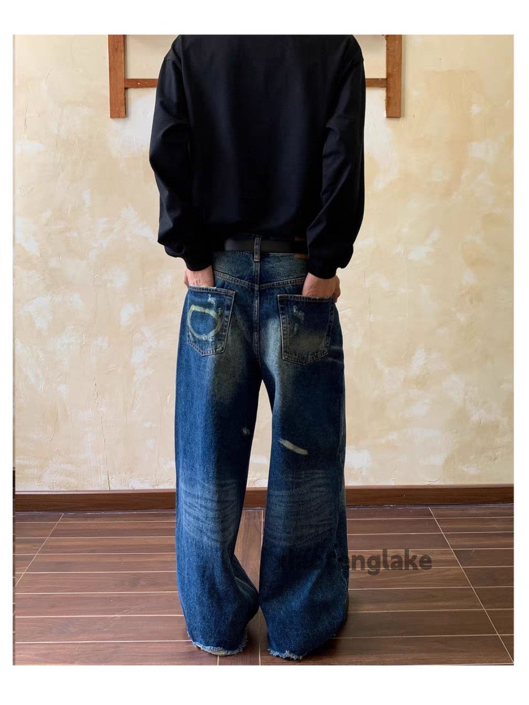 Jean xz vintage distressed faded loose baggy paint jeans Size US 30 / EU 46 - 7 Thumbnail