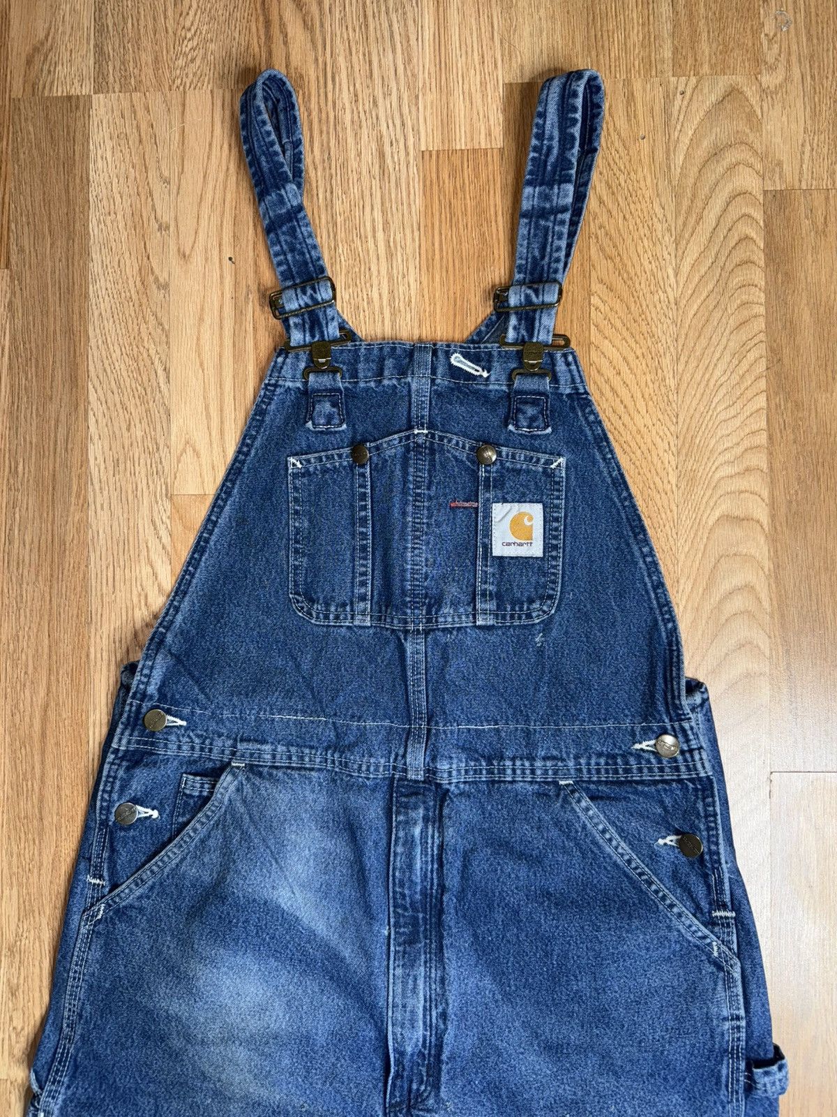 Carhartt Carhartt 36x33.5 Mens Blue Overalls Bib Denim R07 DST Size US 36 / EU 52 - 3 Thumbnail