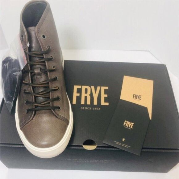 Frye Frye Mens Brett Gray Leather High Top Lace Up White Sole Sne Size US 8 / EU 41 - 2 Thumbnail