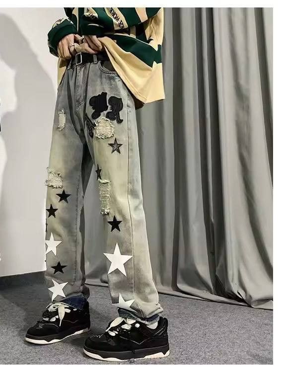 Japanese Brand × Vintage star design jeans Size US 36 / EU 52 - 1 Thumbnail