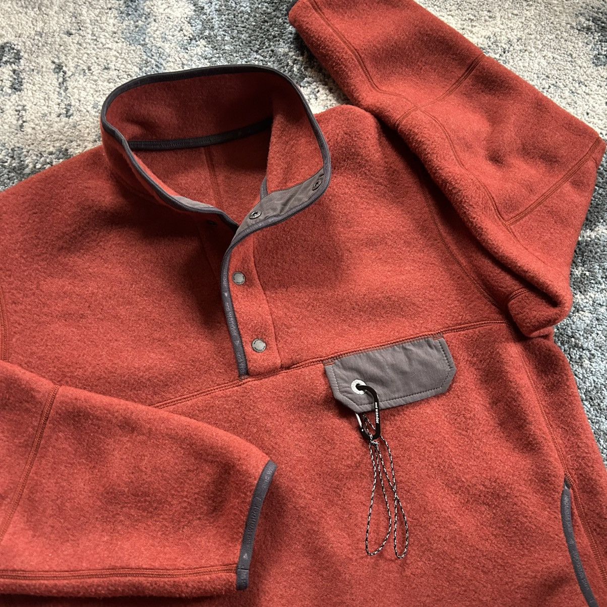 And Wander 574-1281098 2021 and wander wool fleece pullover quartersnap Size US M / EU 48-50 / 2 - 8 Thumbnail