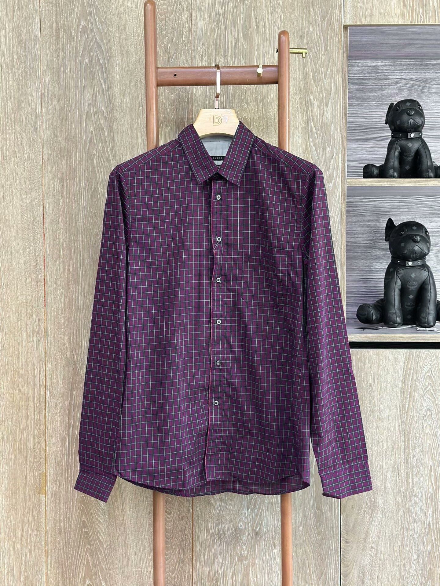 Gucci Gucci Pink Plaid Casual Long-Sleeve Shirt Size US S / EU 44-46 / 1 - 1 Thumbnail