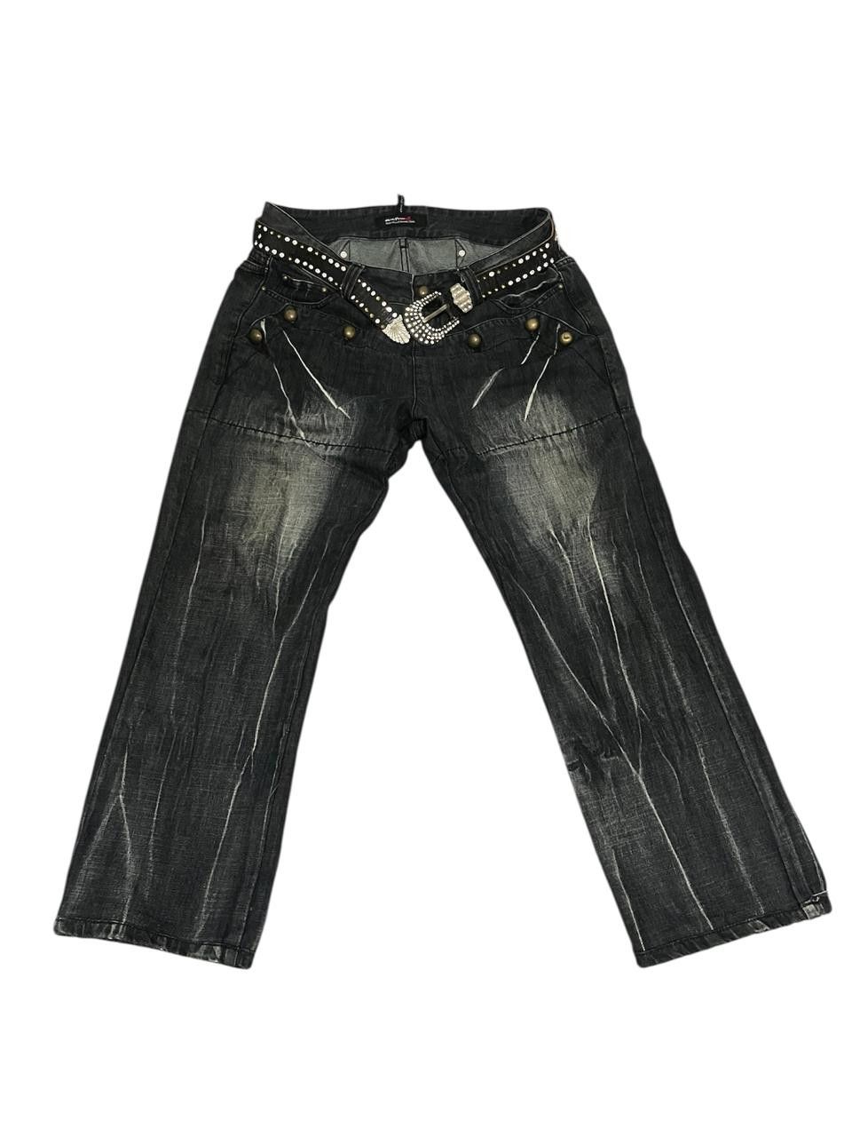 Kapital Western Rhinstone Cowboy Belt Goth Grunge Blink Belt Size 36 - 4 Thumbnail