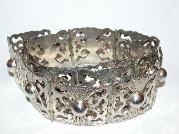 Designer Mexican Handmade Stamped Sterling Silver Belt Size ONE SIZE - 1 Thumbnail