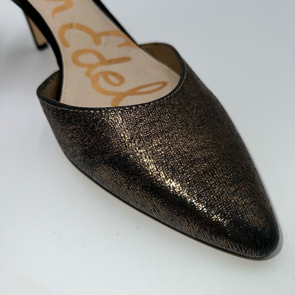Sam Edelman Sam Edelman Opal Pumps Pointed Toe Heels Metallic Gold Leather Size US 9.5 / IT 39.5 - 3 Thumbnail