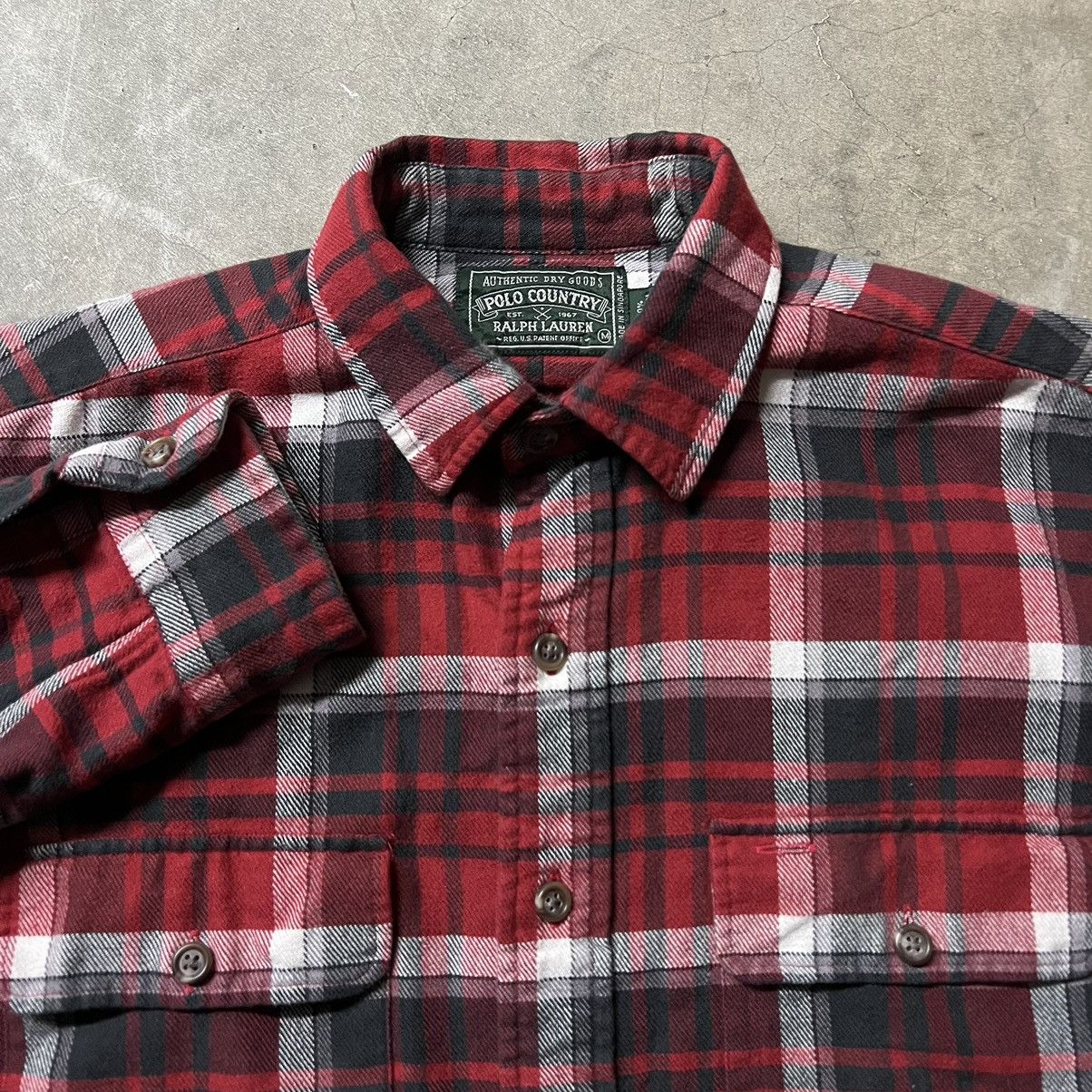 image of Polo Ralph Lauren x Ralph Lauren Polo Country Ralph Laurent Red Plaid Button-Up Flannel (Size Mediu