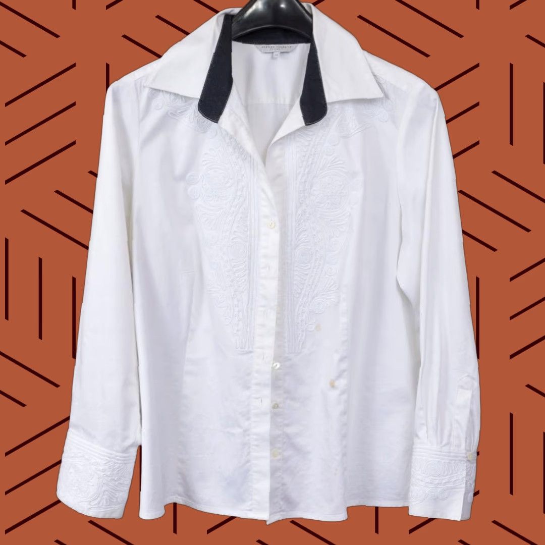 Vintage Audrey Talbott Carmel Size 14 White Blouse Size XL / US 12-14 / IT 48-50 - 1 Thumbnail