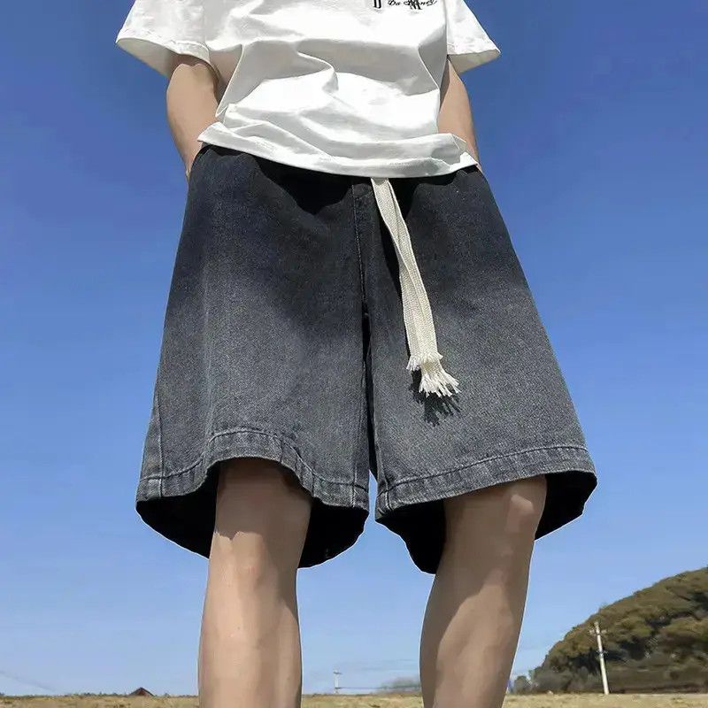 Japanese Brand Retro gradient loose casual denim shorts Size US 32 / EU 48 - 1 Thumbnail