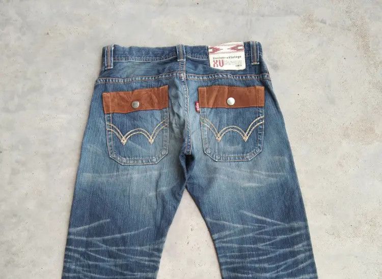 Japanese Brand Vintage Edwin Distressed Jeans 33x32 Size US 33 - 3 Thumbnail