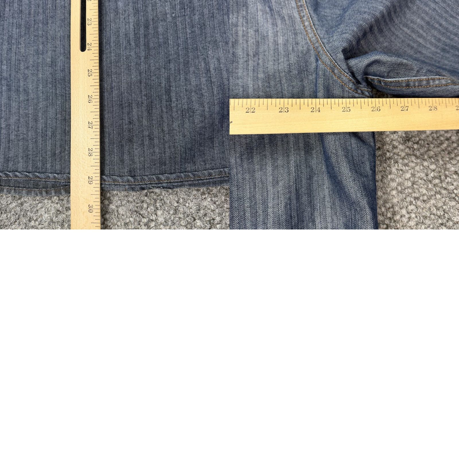 Denime VINTAGE Schmidt Workwear Shirt Mens XL Blue Herringbone Denim Long Sleeve Button Front Size US XL / EU 56 / 4 - 8 Thumbnail