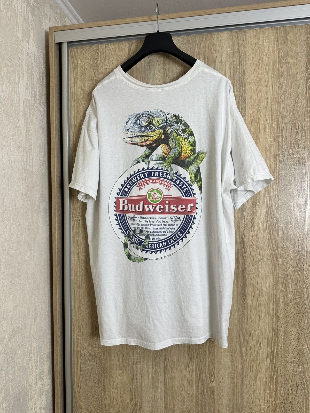Budweiser 🔥 Budweiser 1999 Big Logo Beer Art T Shirt Guinness Corona Size US XXL / EU 58 / 5 - 3 Thumbnail
