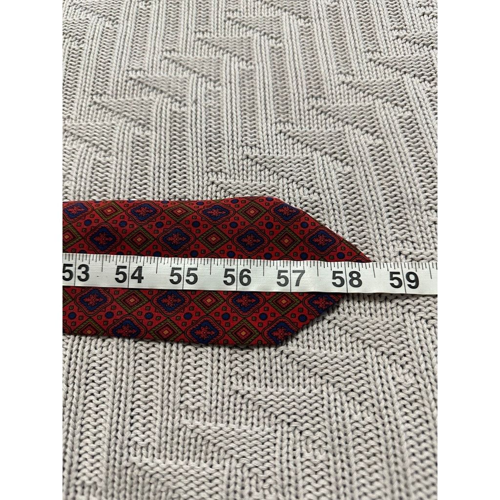 DuPont Vintage ST Dupont red geometric silk tie Size ONE SIZE - 5 Thumbnail