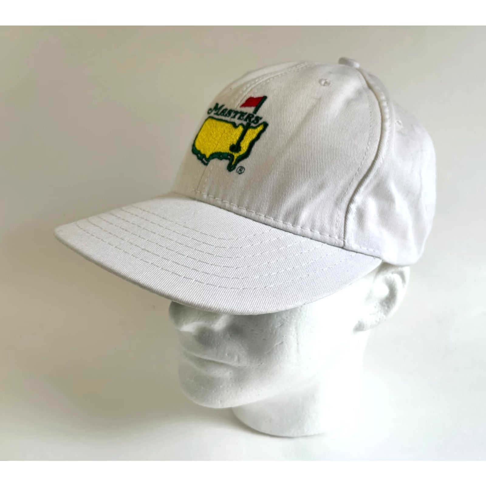 American Needle VINTAGE American Needle Masters Golf Hat - Strapback, White, One Size, Adjustable, Cotton Canvas, Mens, 90s, NOS, Made in USA Size ONE SIZE - 3 Thumbnail