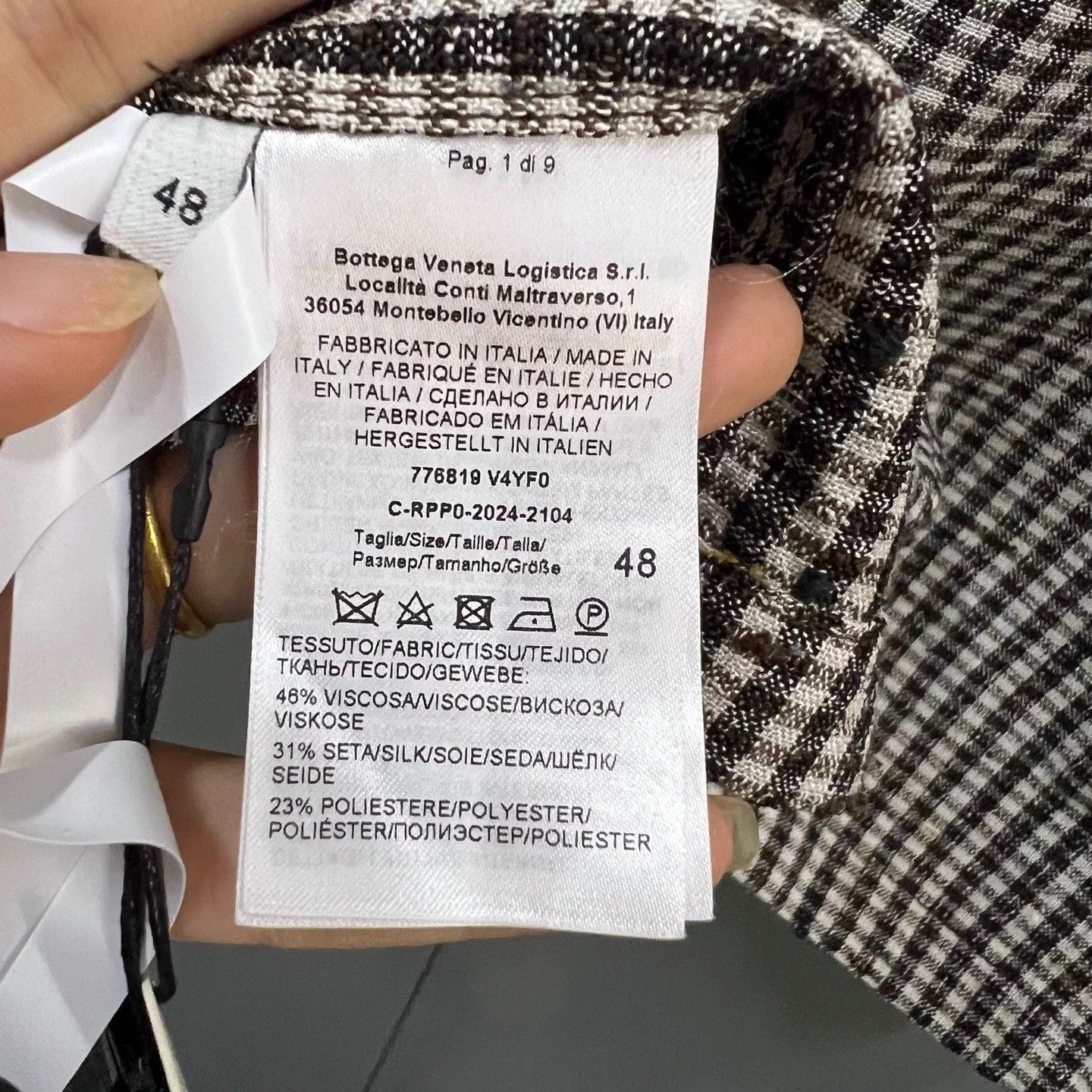 Bottega Veneta BV check all over print short shirt 48 98 New Size US M / EU 48-50 / 2 - 4 Thumbnail