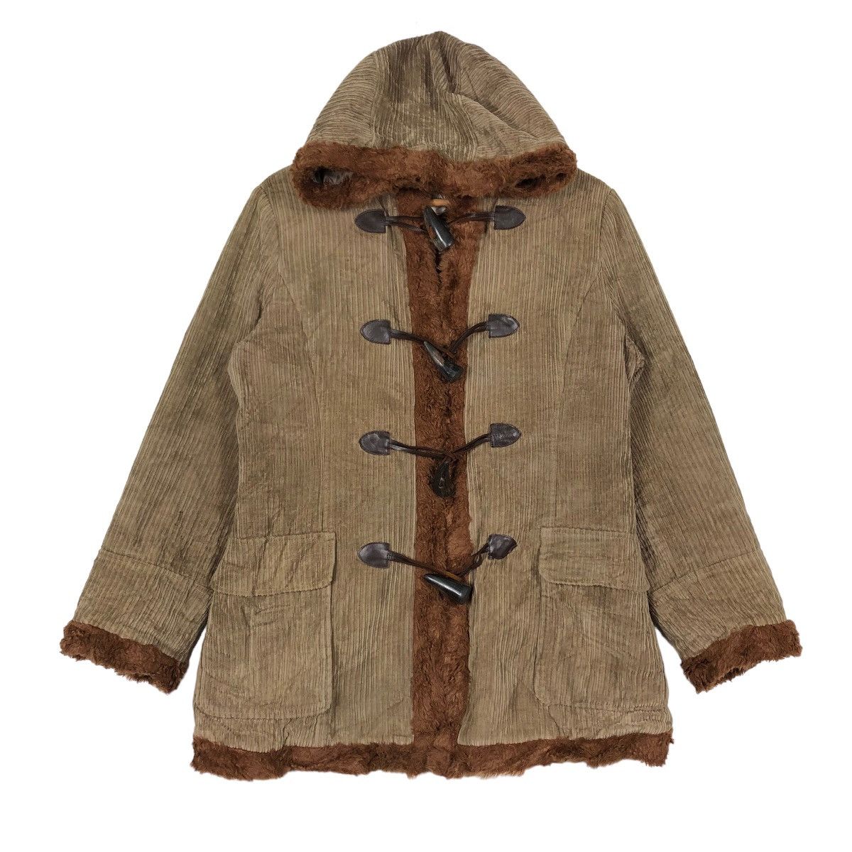 Japanese Brand 🔥Corduroy Duffle Jacket Mk Klein+ Japan Mink Fur Lining Size M / US 6-8 / IT 42-44 - 1 Thumbnail