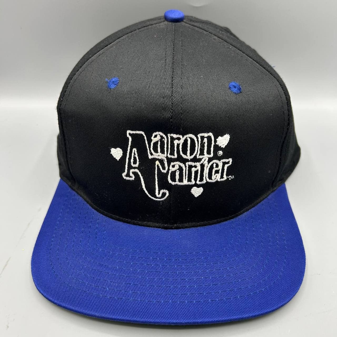 Other Vintage Aaron Carrier Hat Men Black Blue Snap Back Cap Size ONE SIZE - 1 Thumbnail