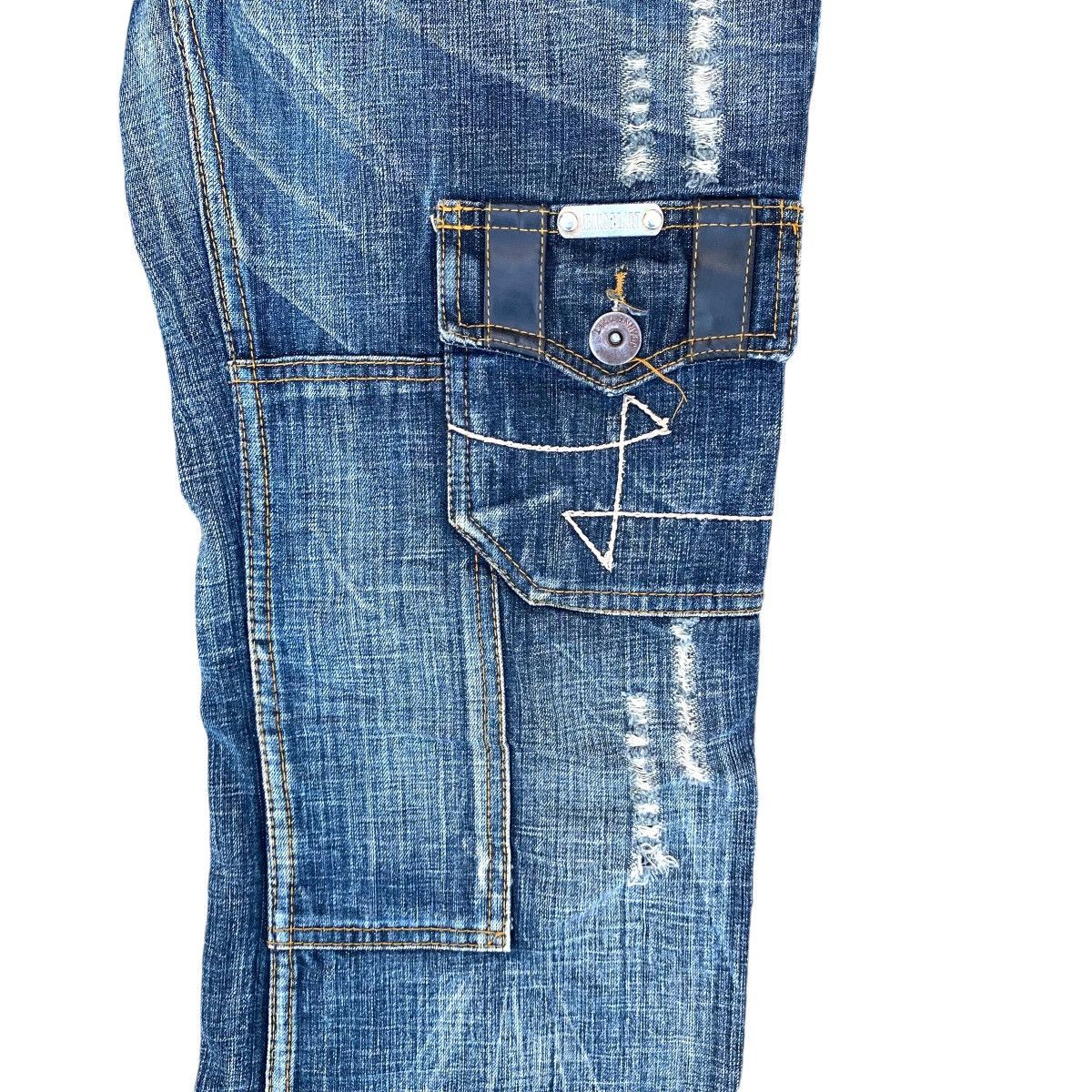 Japanese Brand × Vintage Flare Jeans De Art Distressed Multi Pocket TFOA HIROSHI Size US 34 / EU 50 - 6 Thumbnail