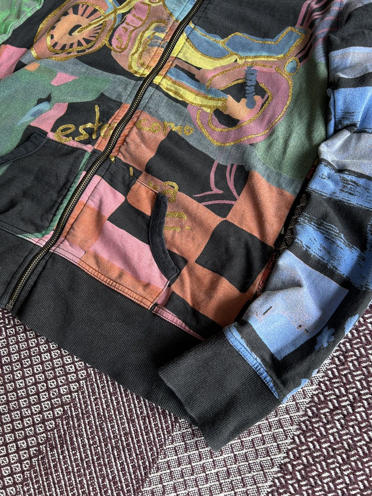 Japanese Brand × Vintage Vintage 90s Art Zip Up Hoodie Streetwear Size S Size S / US 4 / IT 40 - 3 Thumbnail