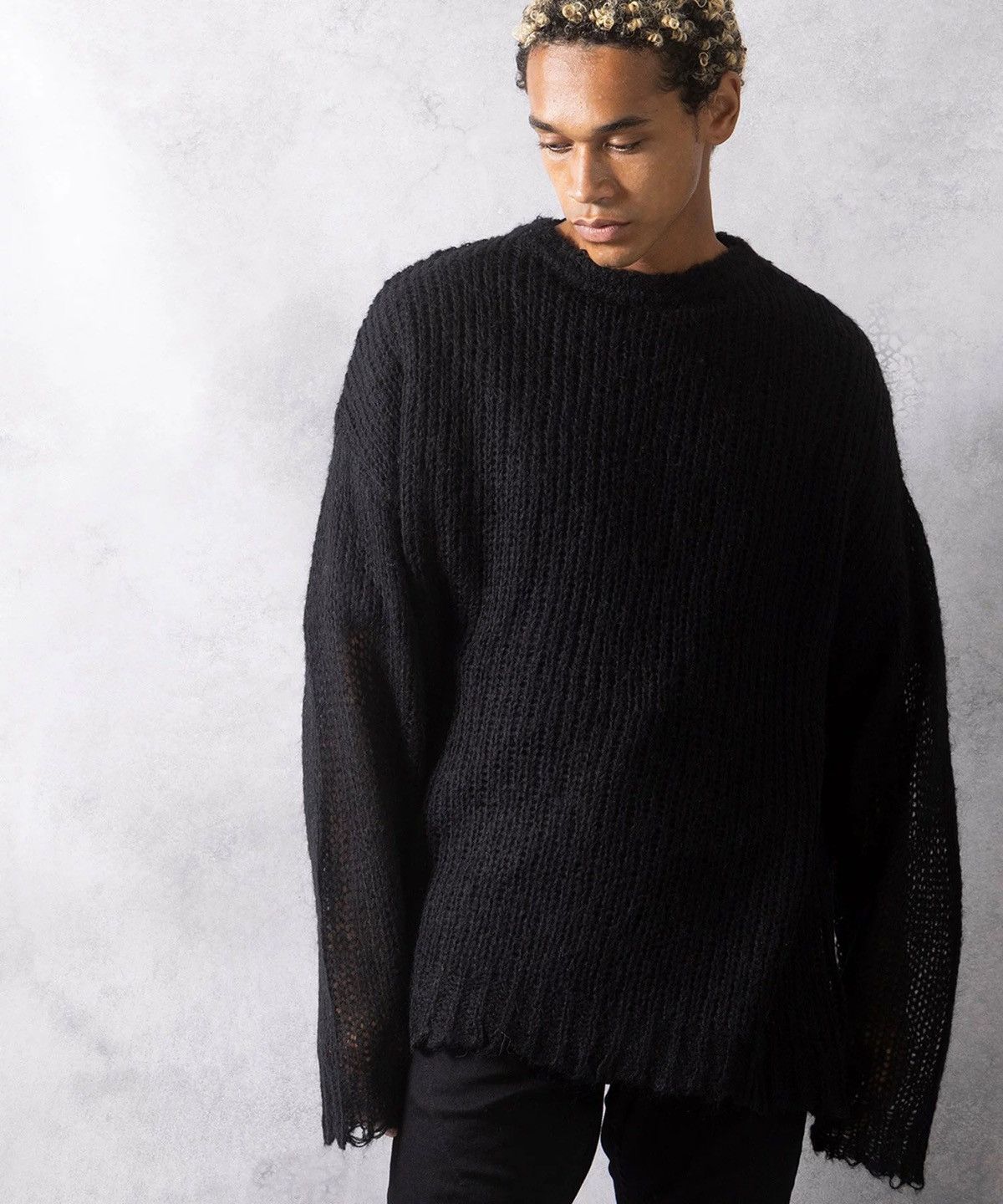 Number (N)ine Number nine MOHAIR MESH WIDE STRIPED KNIT PULLOVER