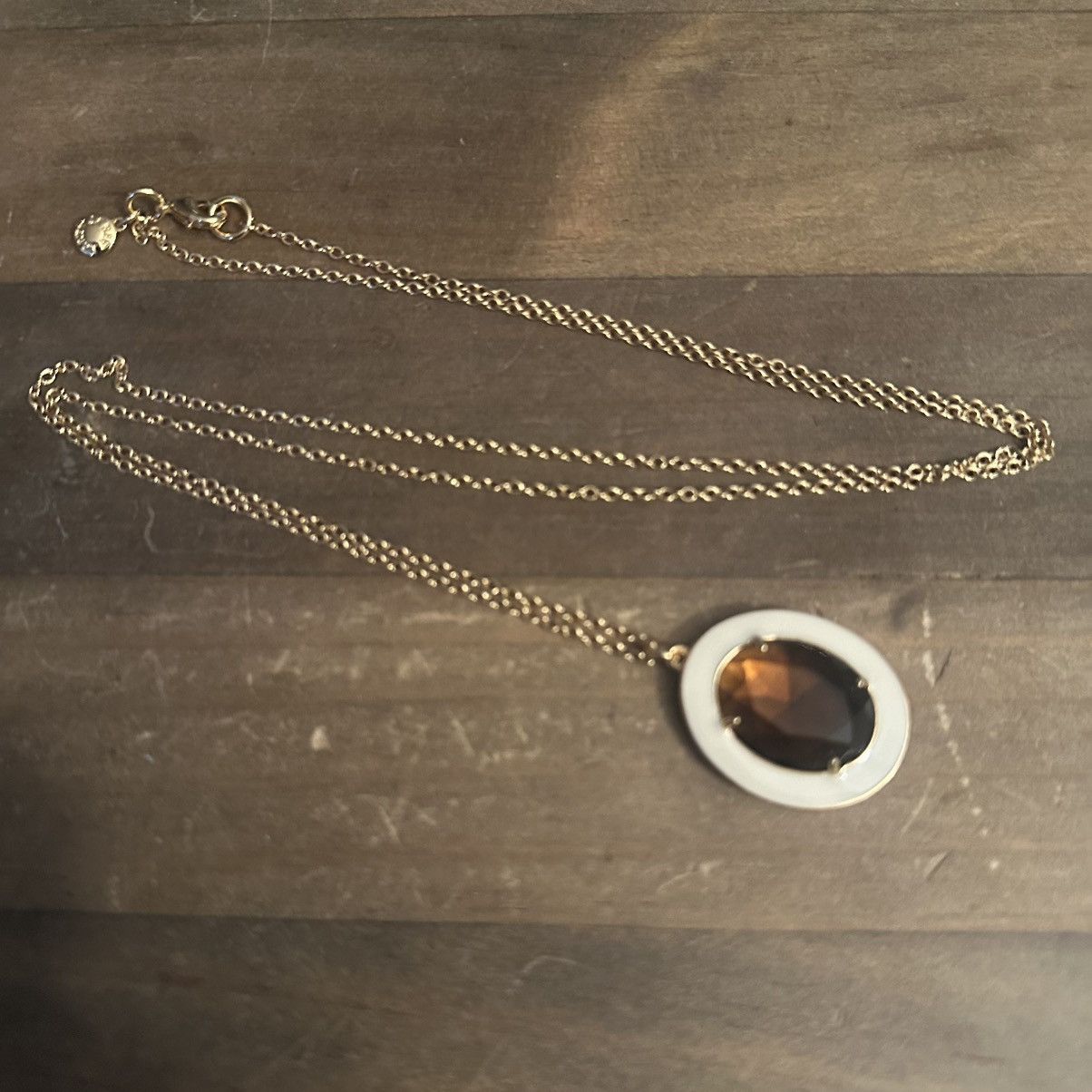 J.Crew J. Crew gold tone amber stone enamel pendant necklace Size ONE SIZE - 2 Thumbnail