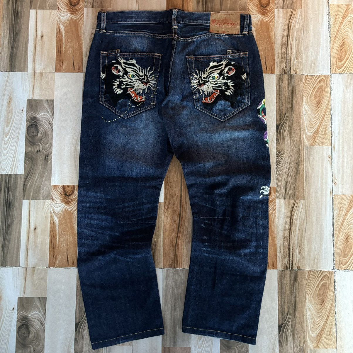 Ed Hardy Crazy Vintage 00s Edhardy Baggy Denim Size US 36 / EU 52 - 3 Thumbnail