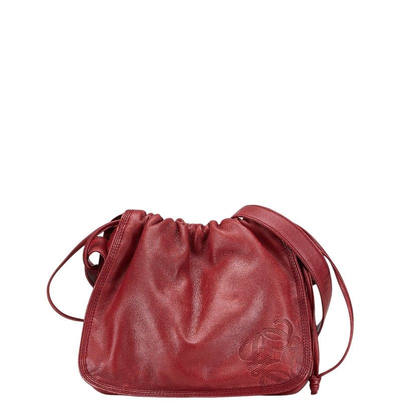 Loewe Loewe Anagram Red Leather Shoulder Bag Leather Crossbody Bag, Women's