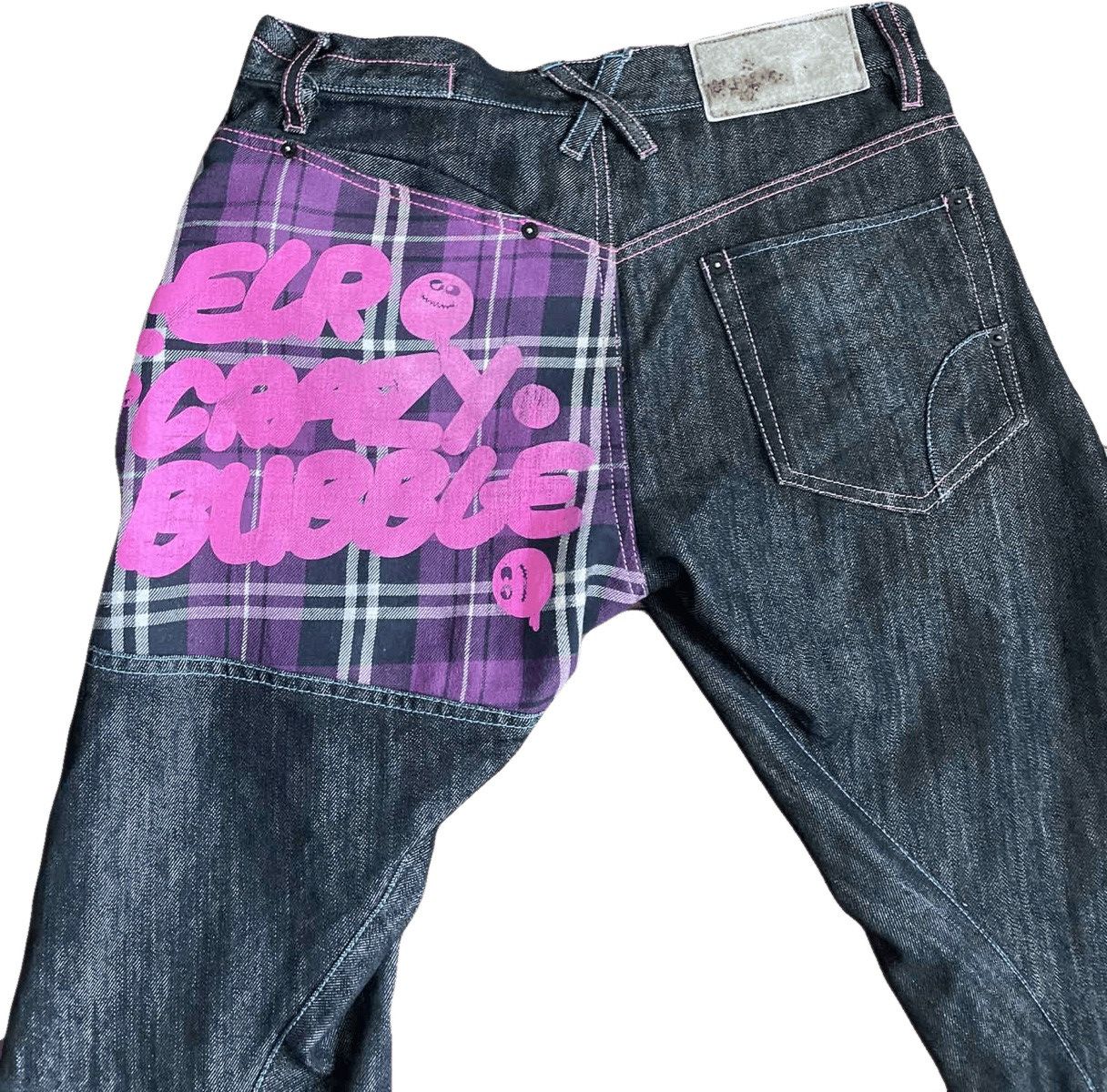 If Six Was Nine 2000s Japanese archive crazy check avantgarde jeans Size US 30 / EU 46 - 4 Thumbnail