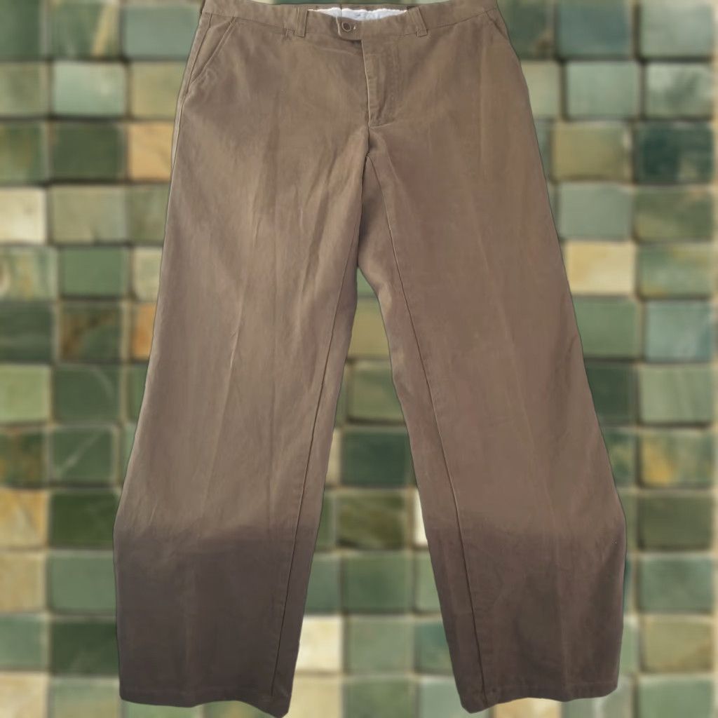 BRAX Brax Pants Mens 36x33 Chino Flat Front Brown Cotton Stretch Regular 39? Sorry Size US 36 / EU 52 - 1 Thumbnail
