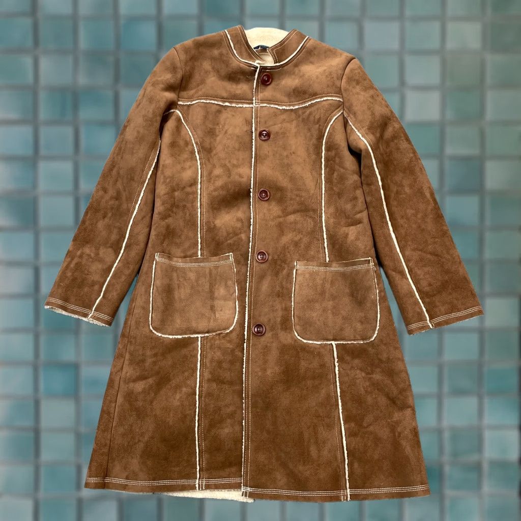 Boden Boden Coat Womens 14 Brown Fuax Leather Sherpa Shearling Jacket Rancher Western Size XL / US 12-14 / IT 48-50 - 1 Thumbnail