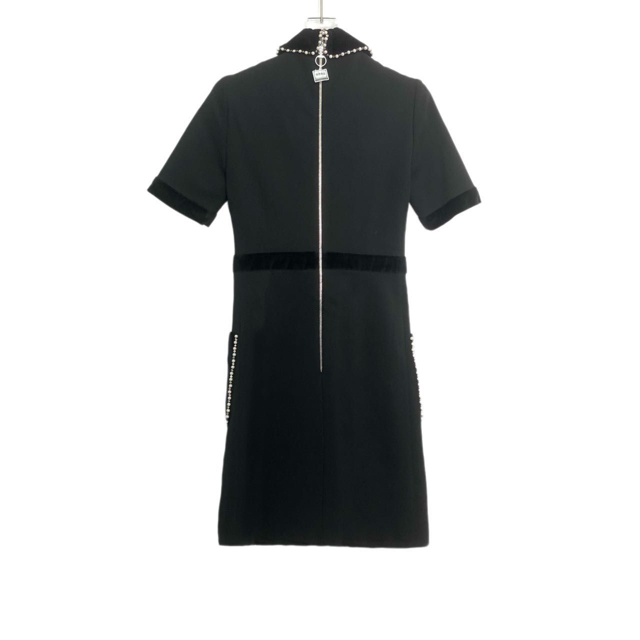 Gucci Gucci Black Velvet Spliced Dress K26WX Size XS / US 0-2 / IT 36-38 - 2 Thumbnail