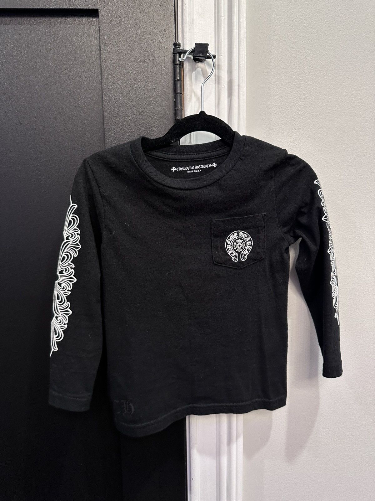 Chrome Hearts Chrome Hearts Kids Horseshoe Logo Floral Long Sleeve Tee Size US XXS / EU 40 - 3 Thumbnail