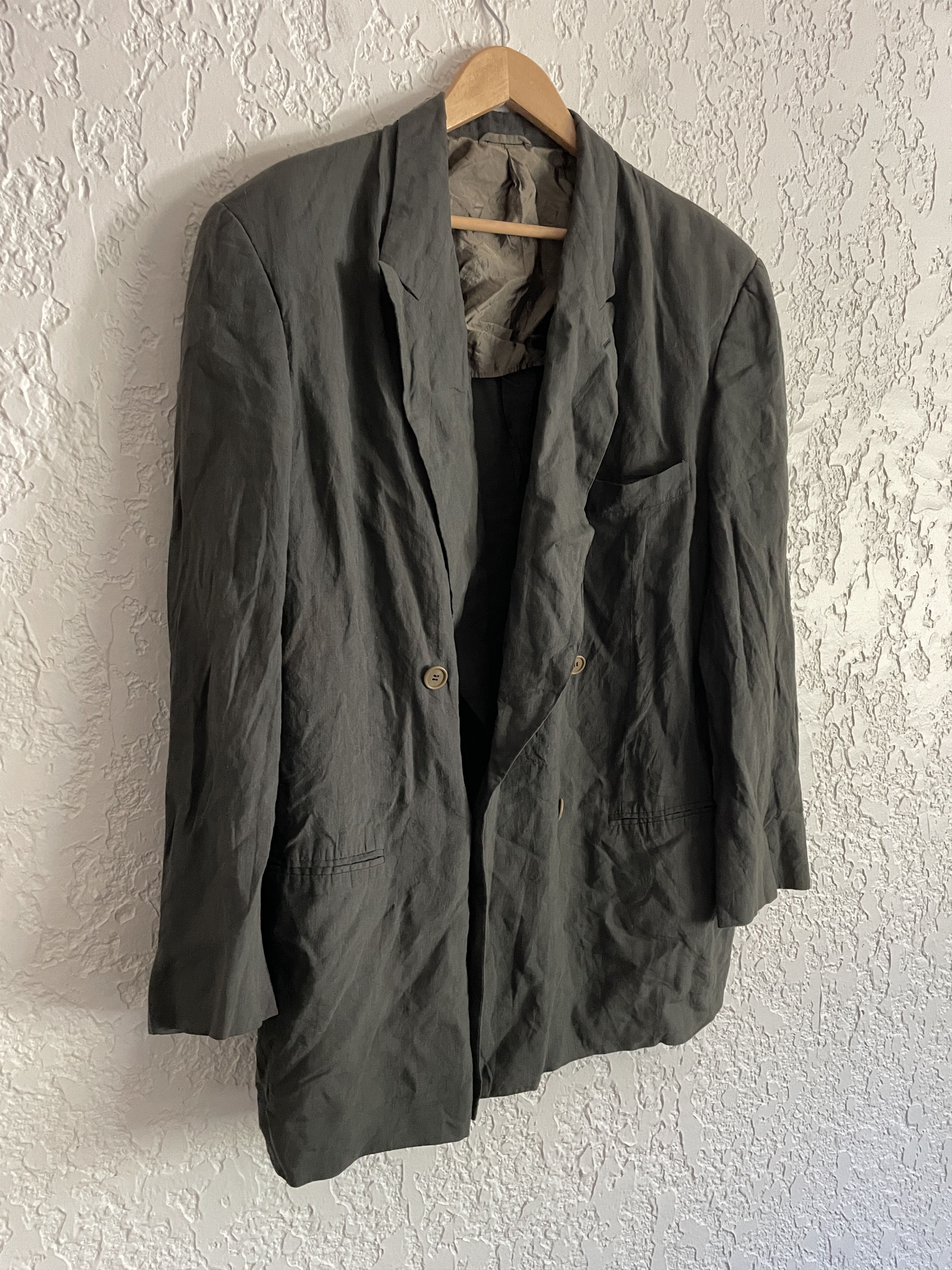 Giorgio Armani 🔥 Giorgio Armani® RARE 90s Linen Double Breasted Blazer Size 54R - 2 Thumbnail