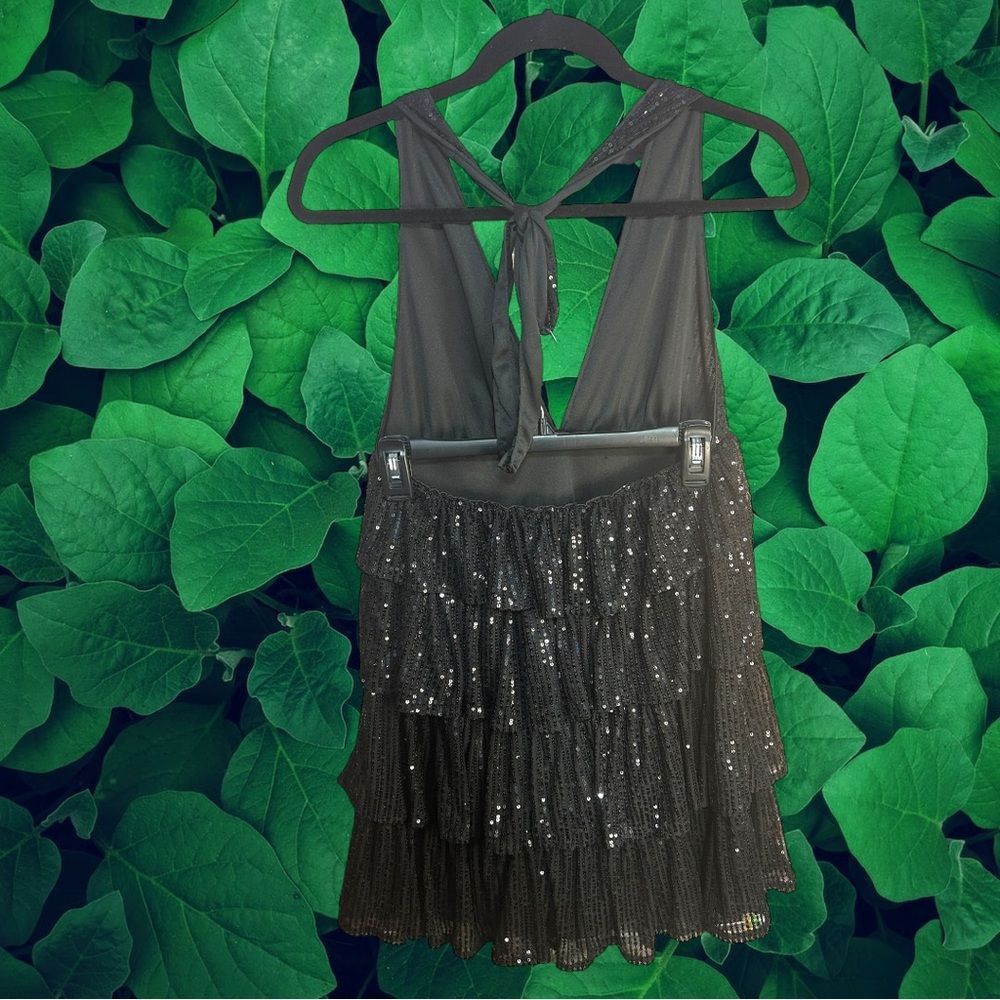 Shein SHEIN Black Sequined Halter Dress Medium Size M / US 6-8 / IT 42-44 - 2 Thumbnail