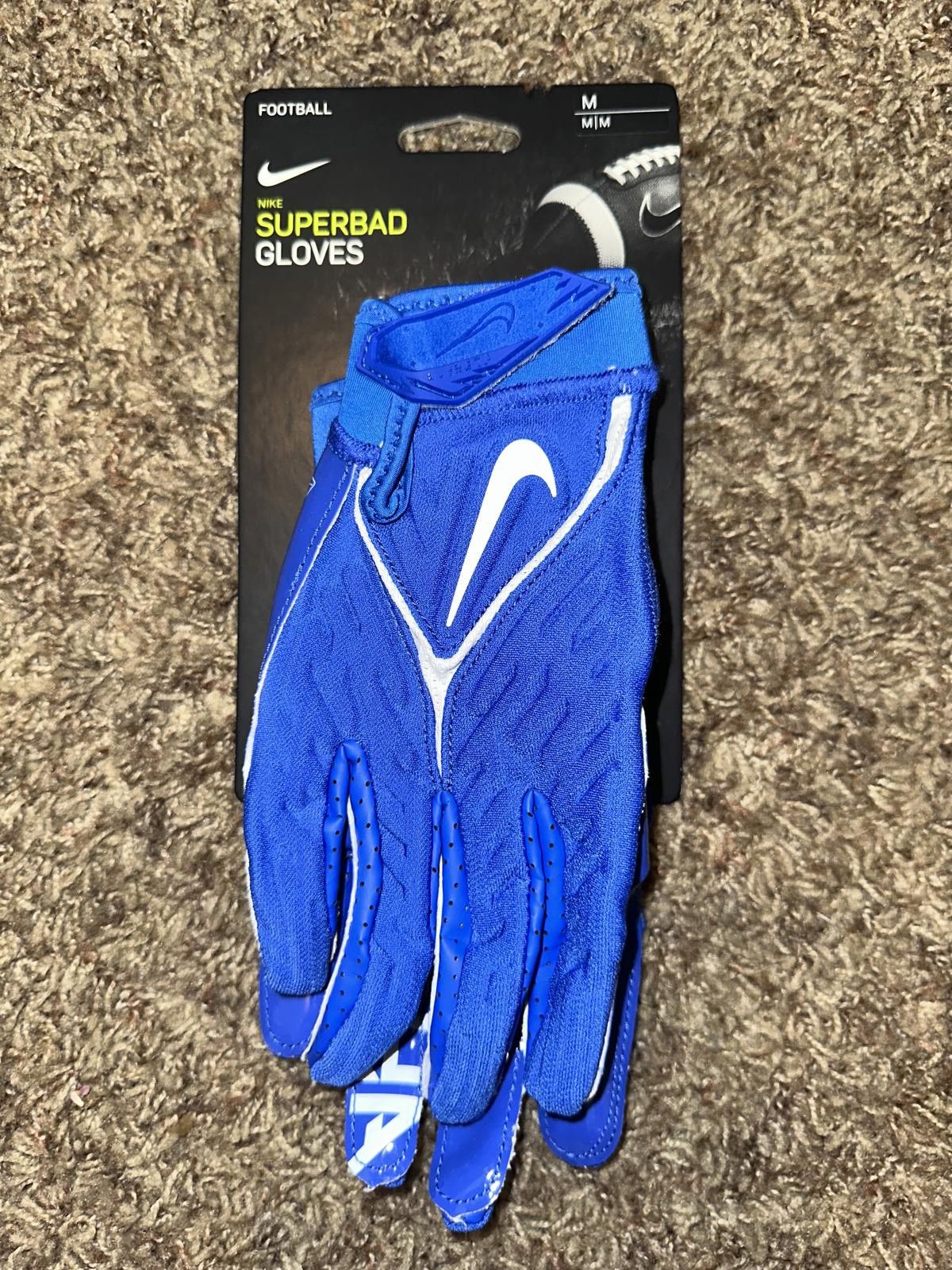 Nike Nike Superbad 6.0 Football Royal Gloves Size ONE SIZE - 1 Thumbnail
