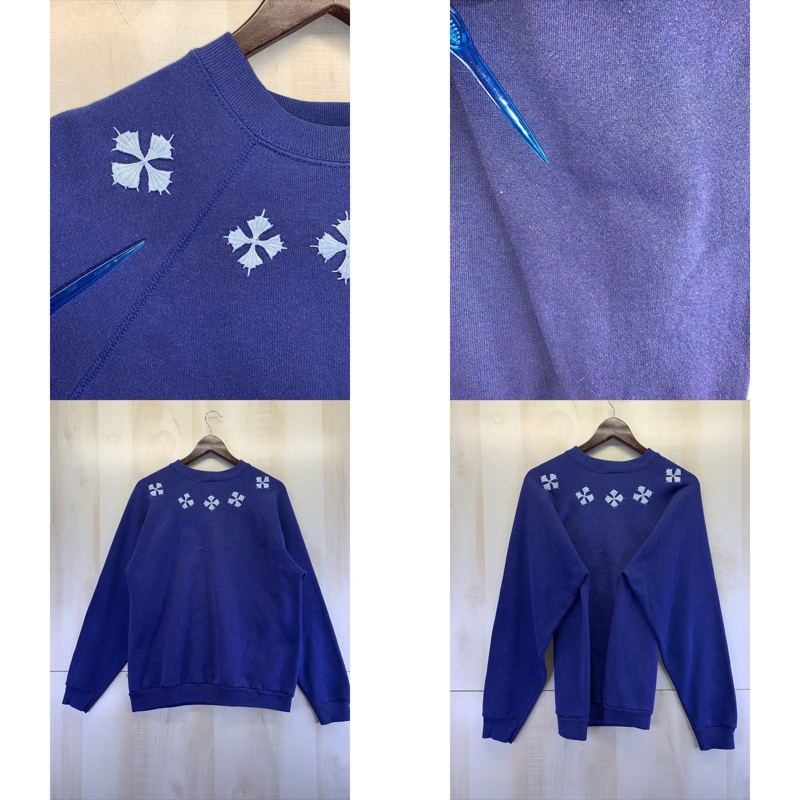 Tultex VINTAGE Tultex Snowflake Embroidered Blue Womens Sweatshirt 1990s Made in USA Size L Size L / US 10 / IT 46 - 8 Thumbnail