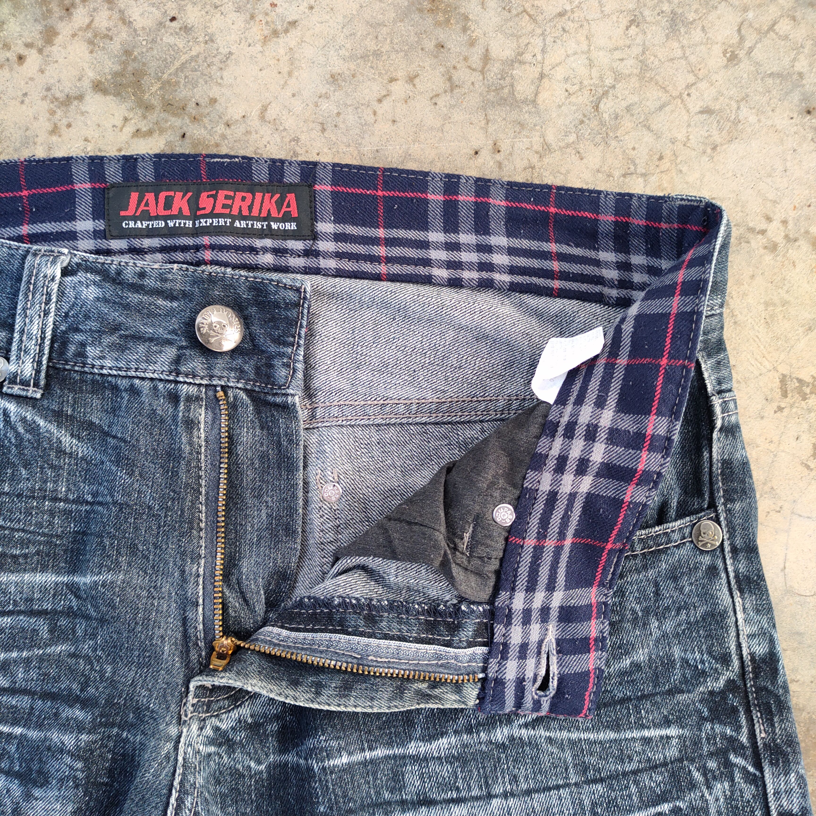 Japanese Brand × Jean × Vintage VINTAGE JACK SERIKA SKULL FADED STORM JEAN DENIM PANTS Size US 35 - 9 Thumbnail