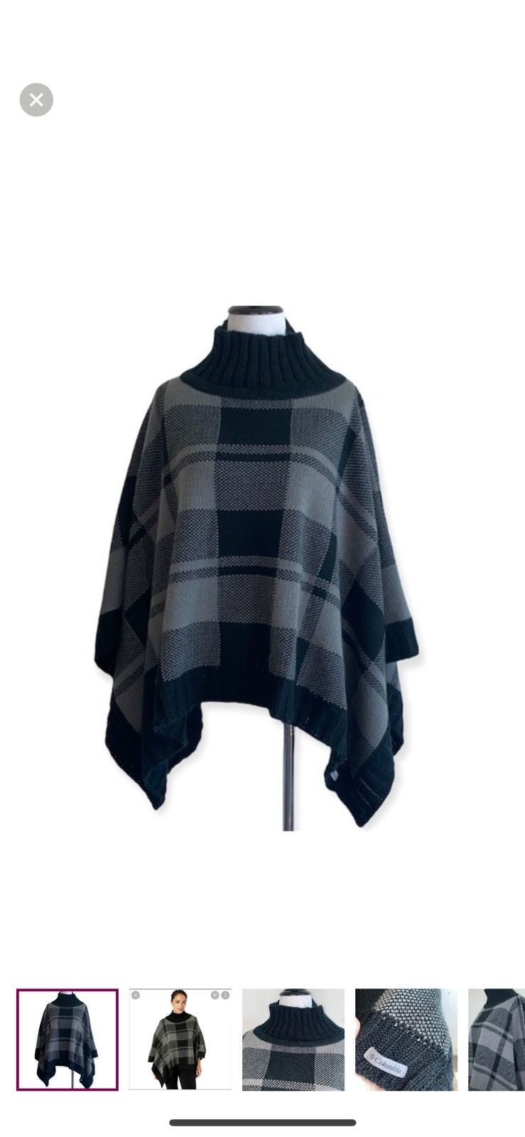 Columbia Columbia women’s O/S plaid be cozy sweater poncho‎ Size ONE SIZE - 1 Thumbnail