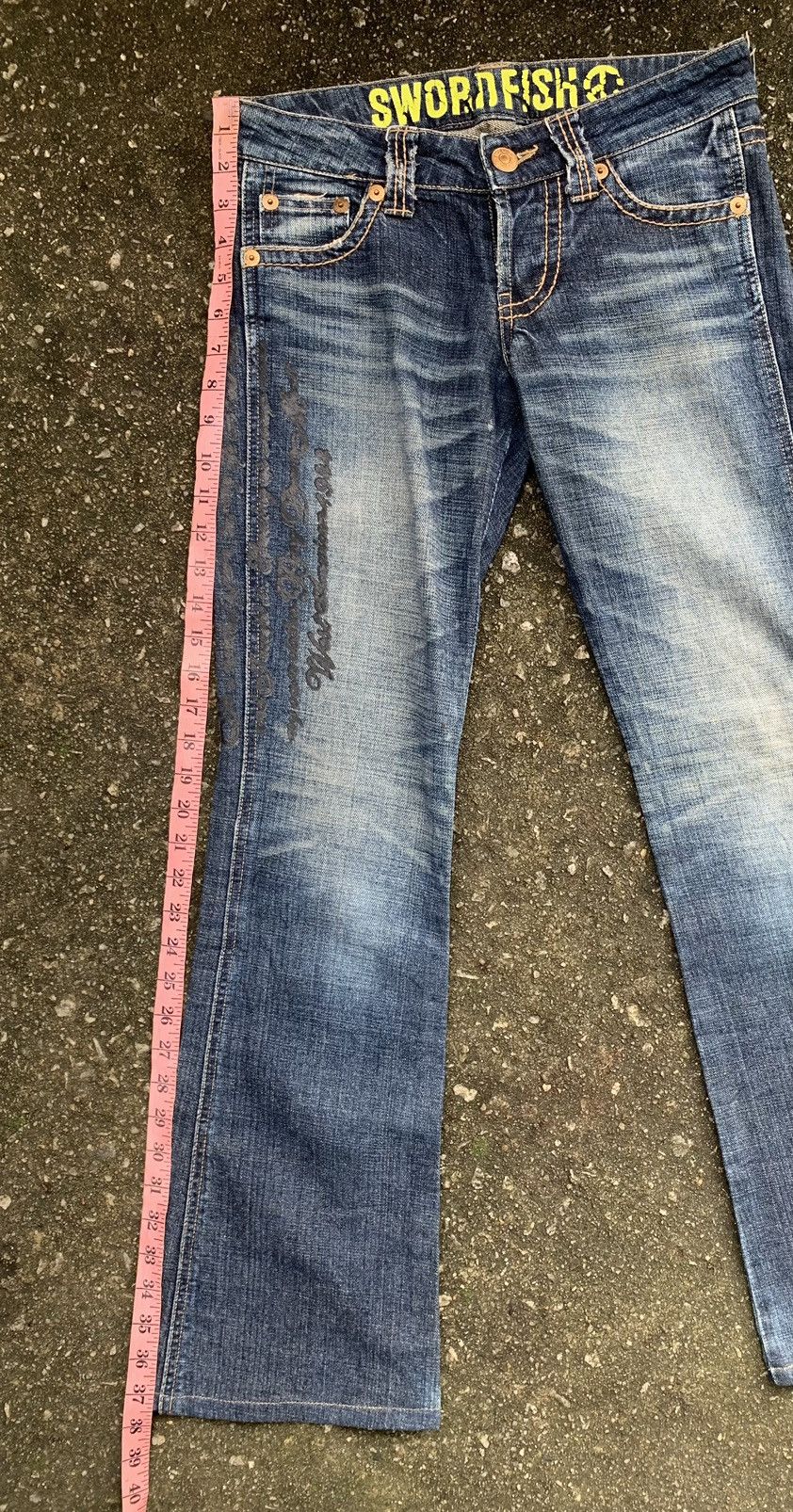 Japanese Brand Sword Fish Flare Unisex Denim Jeans Pants Size US 29 - 19 Thumbnail