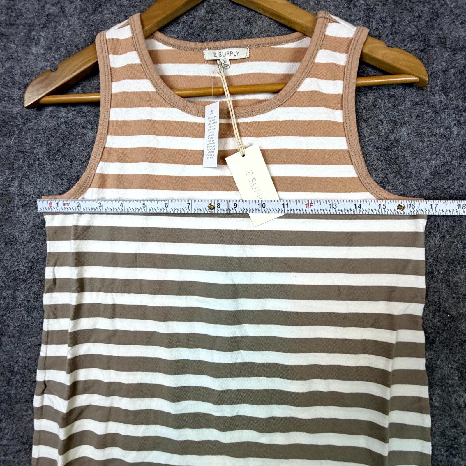 Z Supply ZSupply Tank Dress XS Washed Taupe Aya Sun Stripe Beach Boho Size XS / US 0-2 / IT 36-38 - 6 Thumbnail