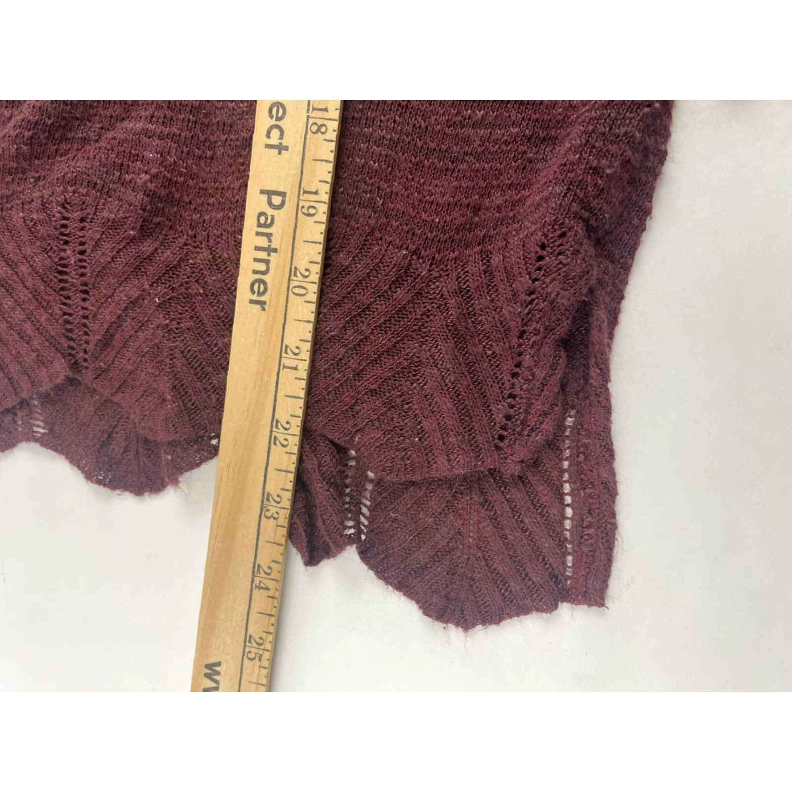 Vintage Maurices Sweater Shirt Womens Medium Burgundy Pullover Knitted Scoop Neck Key Hole Modern Vintage No Size M / US 6-8 / IT 42-44 - 6 Thumbnail