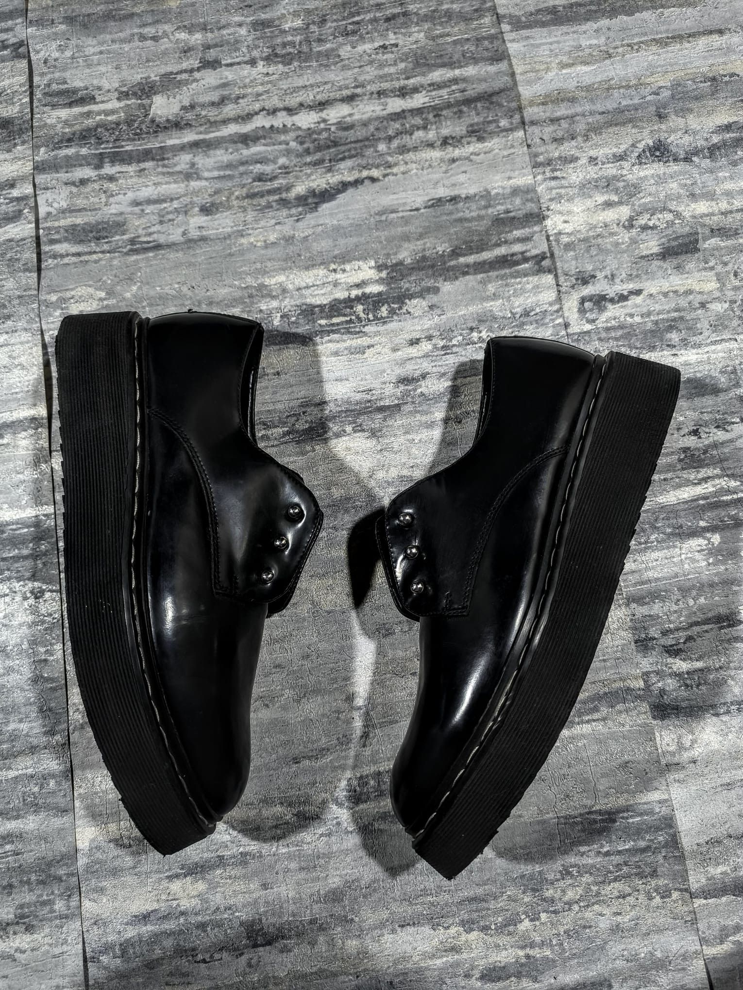 Genuine Leather cult black leather punk boots England emo grunge Size US 9 / IT 39 - 5 Thumbnail