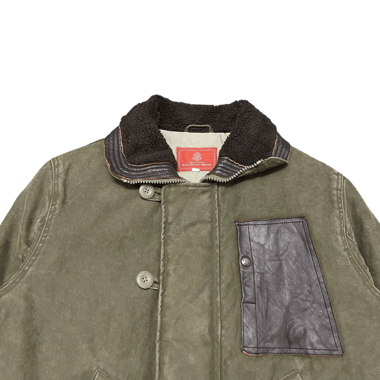 Avirex Vintage Avirex Moleskin Leather Part Deck Style Jacket Size US M / EU 48-50 / 2 - 2 Thumbnail