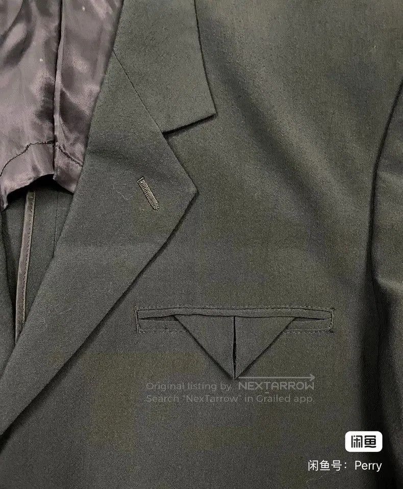 Yohji Yamamoto Yohji Yamamoto Green Padded Shoulder Blazer. Size US M / EU 48-50 / 2 - 3 Thumbnail