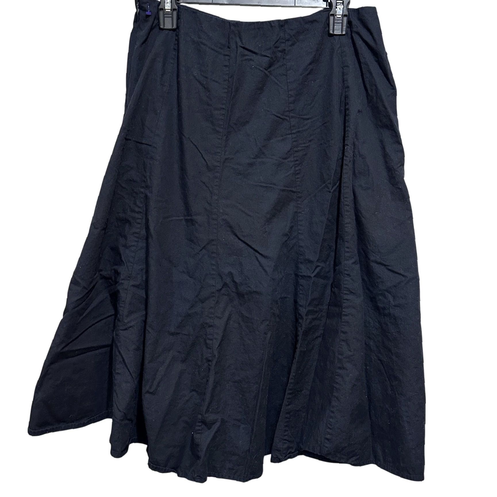 Vintage VINTAGE Modern Images Skirt 14 Black Embroidered Floral Boho Hippie Cotton Midi A-Line Women Girls Mens Size 36" / US 14 / IT 50 - 3 Thumbnail